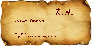 Kozma Antos névjegykártya